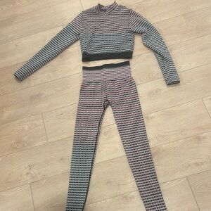 Stylish Houndstooth Two-Piece Set